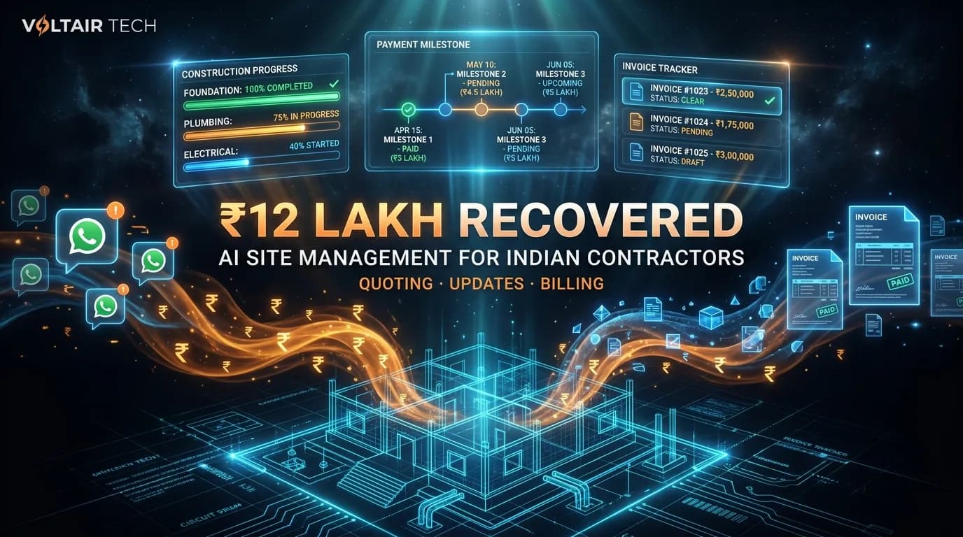 How Indian Construction Companies Can Stop Losing 5% Revenue to Unbilled Work (The AI Site Update System)